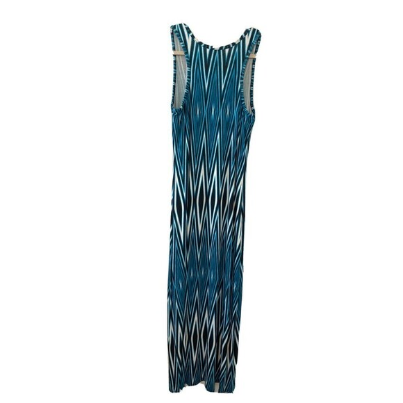 Calvin Klein Womens Size 8 Blue Black Multicolor Boho Sleeveless Maxi Dress - Picture 3 of 6